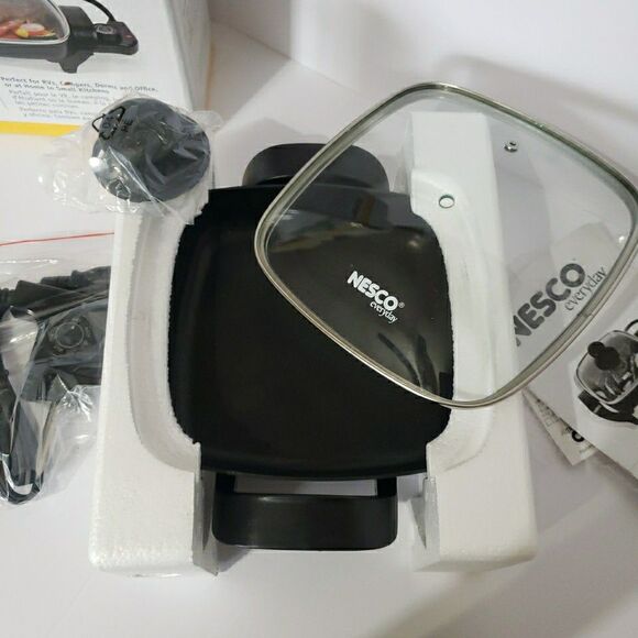 New Open Box Nesco Everyday Skillet 8-inch ES-08 Black Electric 800 Watts Tested - Picture 4 of 7
